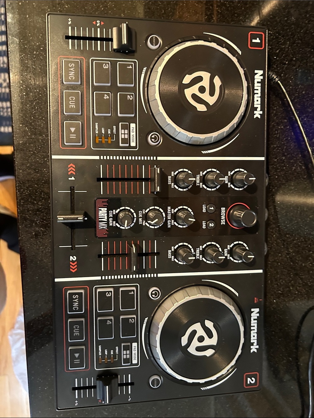 Numark DJ Controller Deck in Black with Silver Trim